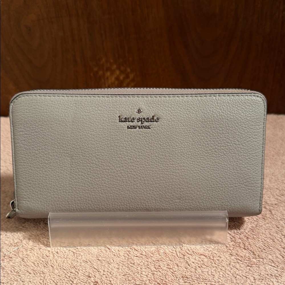 Kate Spade New York Gray Pebbled Leather Zip Around Wallet